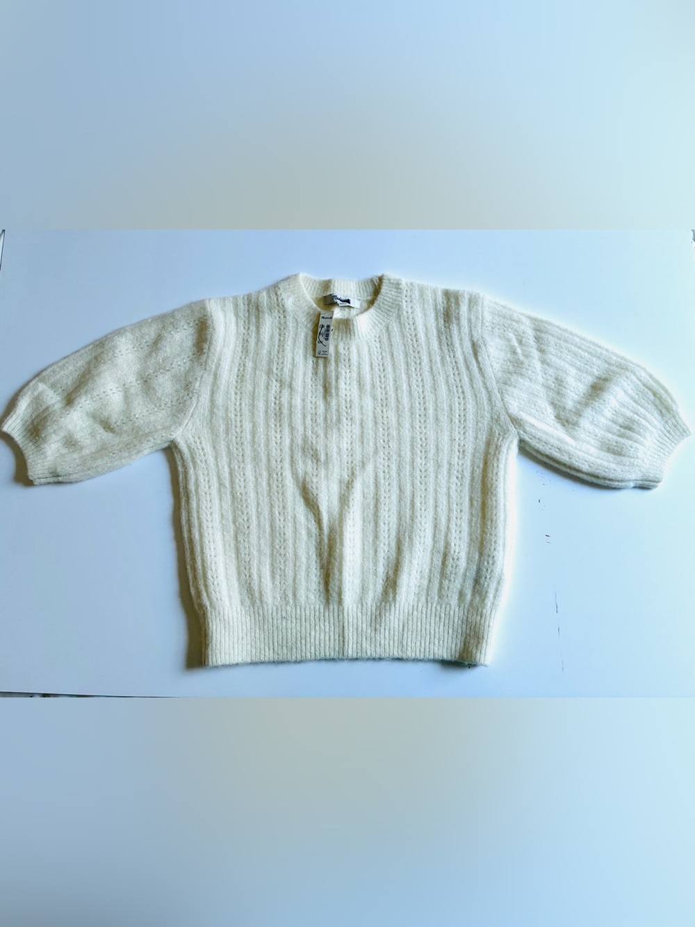 Madewell. Women’s CloudSoft Short-Sleeve Sweater Tee.Cream.XXS.NWT.